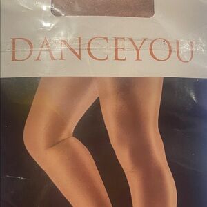 NEW DANCEYOU Slight Shimmer Footed Tights Girls/Women Sparkly Skin ToneToast XLA